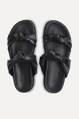 Alina Leather Knotted Sliders from Whistles 
