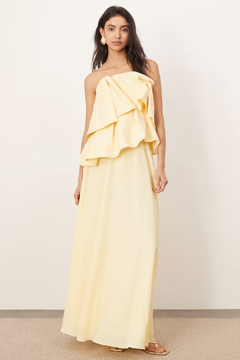 Origami Corset Bodice Maxi Dress With Soft Skirt from ARRANGE