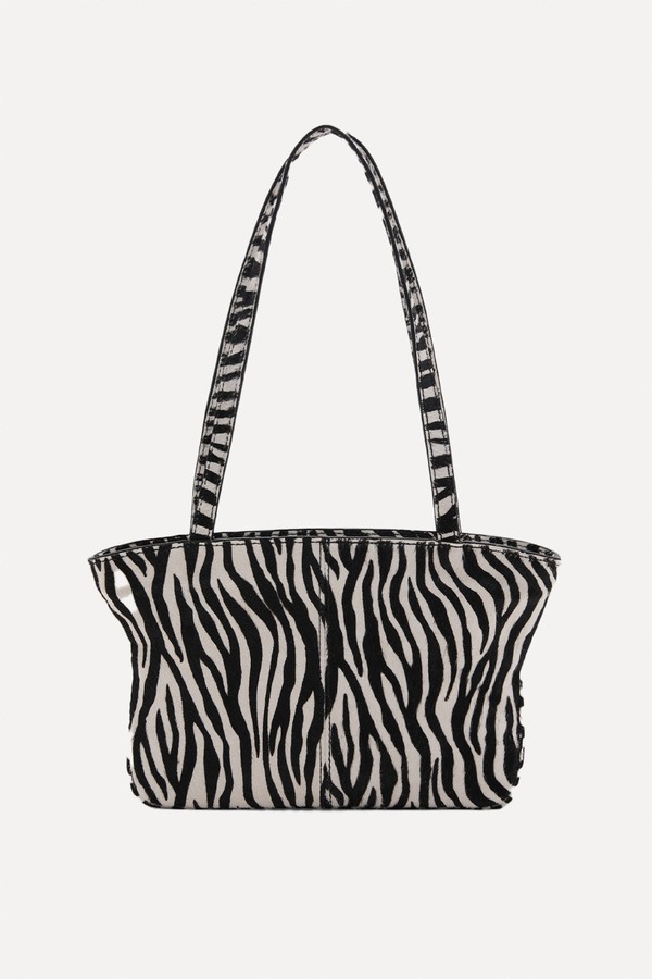Zebra-Print Leather Bag from Mango