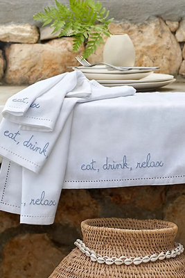 'Eat, Drink, Relax’ Napkins from The White Company