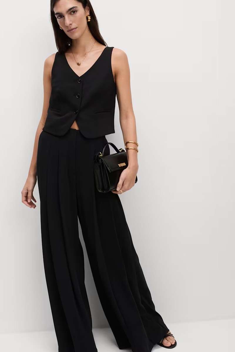 Knife Pleat High Waisted Trousers