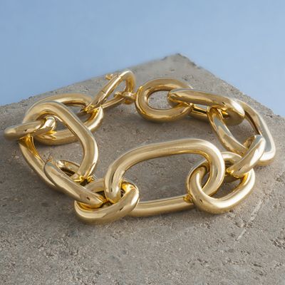 Large Thick Gold Chain Bracelet from Loel & Co