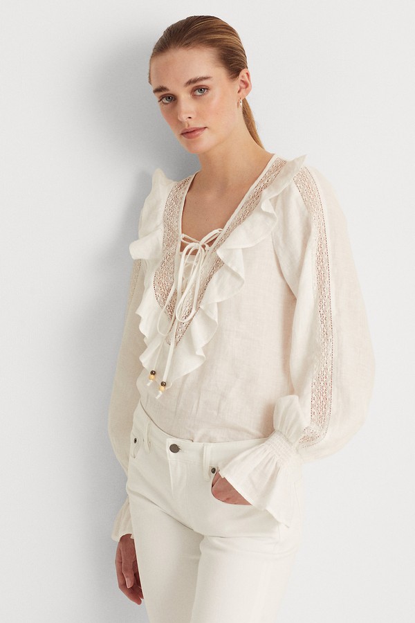 Linen Long-Sleeve Blouse