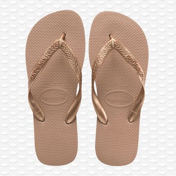 Top Tiras Flip Flops In Rose Gold