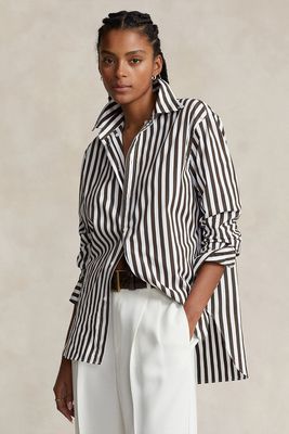 Relaxed Fit Striped Cotton Shirt  
