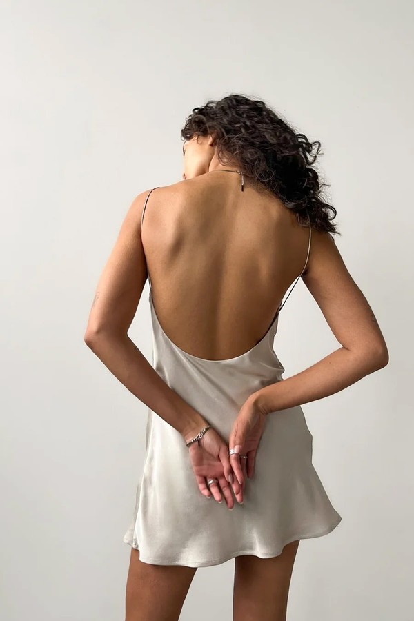 Backless Short Slip Dress