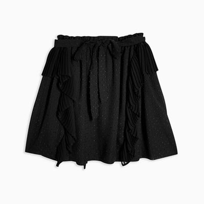 Spot Ruffle Mini Skirt