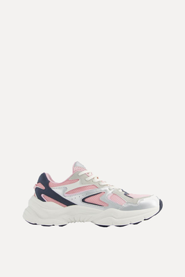 Contrast Mesh Trainers With Metallic Deatils from Bershka