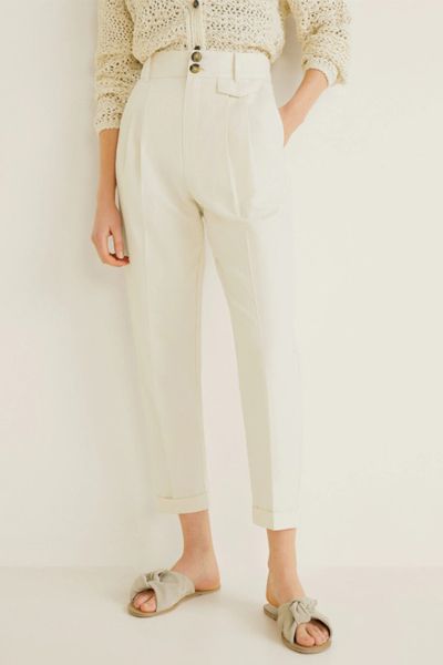 Linen High-Waist Trousers from Mango