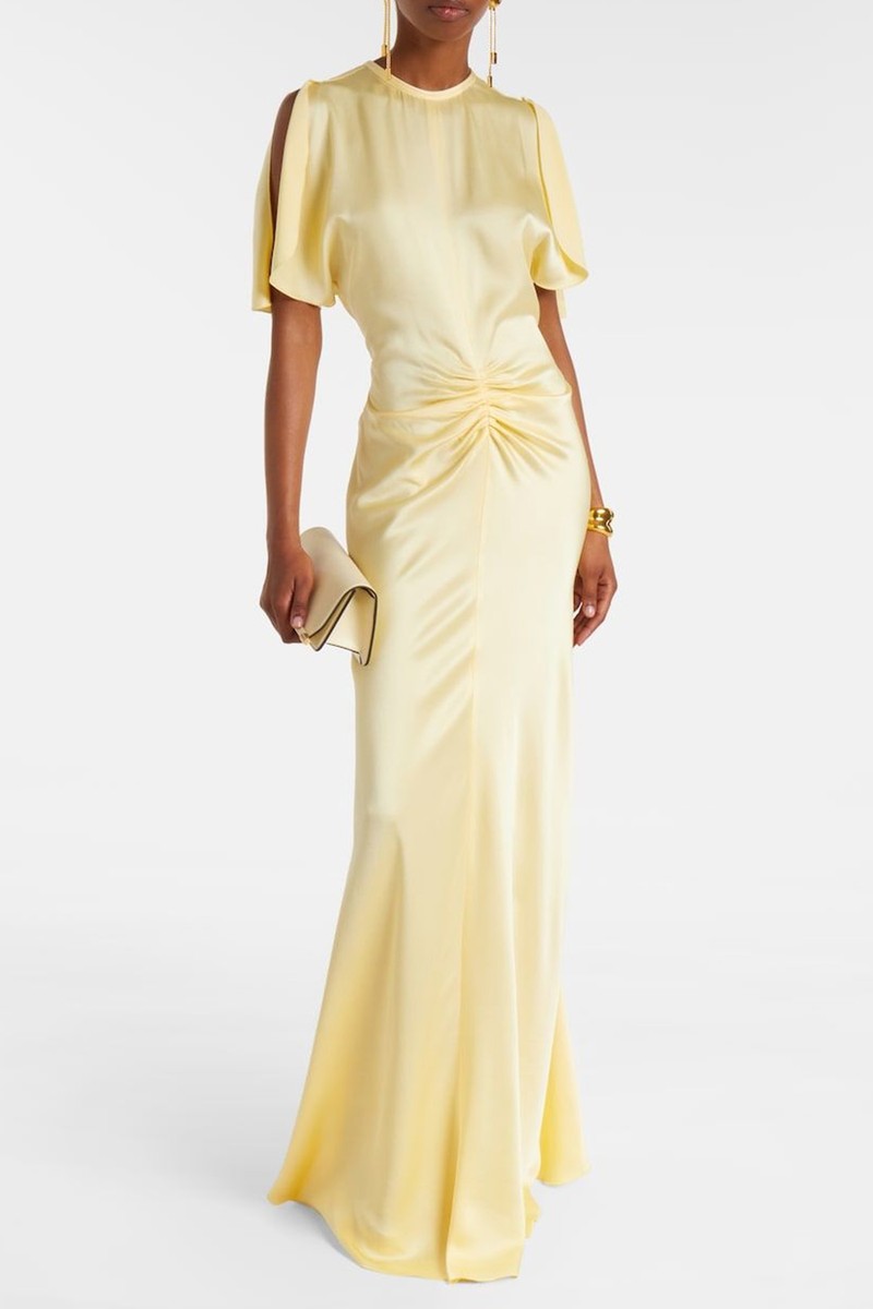 Gathered Crêpe Satin Gown from Victoria Beckham 
