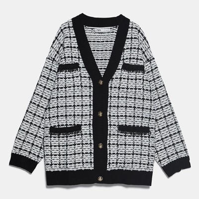 Oversized Tweed Cardigan from Zara