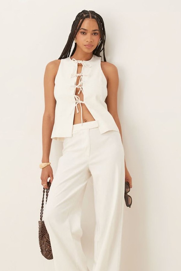 Linen Mix Tailored Co-Ord  from Mango