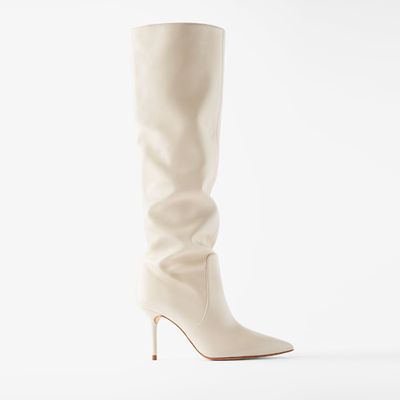 Leather Mid Heel Boots from Zara