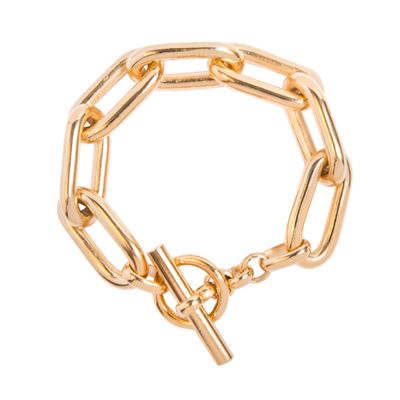 Large Gold Oval Linked Bracelet from Tilly Sveaas