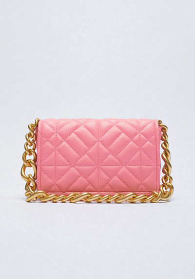 Quilted Shoulder Bag With Chain