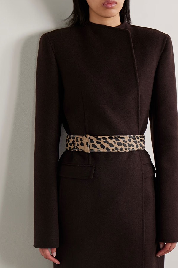 Theo Leopard-Print Calf Hair Waist Belt from Khaite