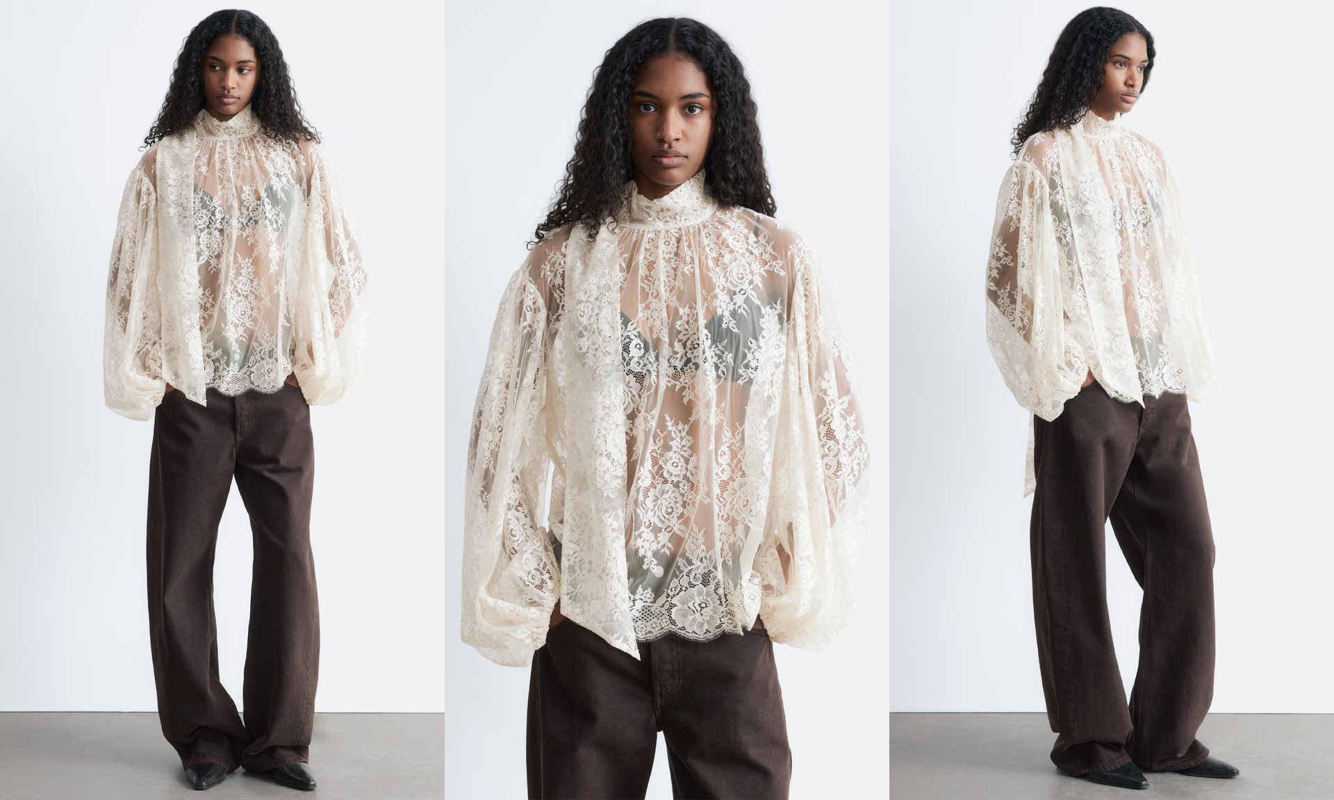 Lace Bow Ribbon Blouse from & Other Stories