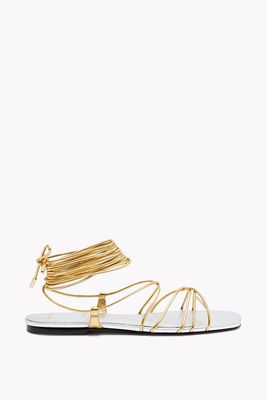 Faye Metallic Lace-Up Leather Sandals  from Black Suede Studio