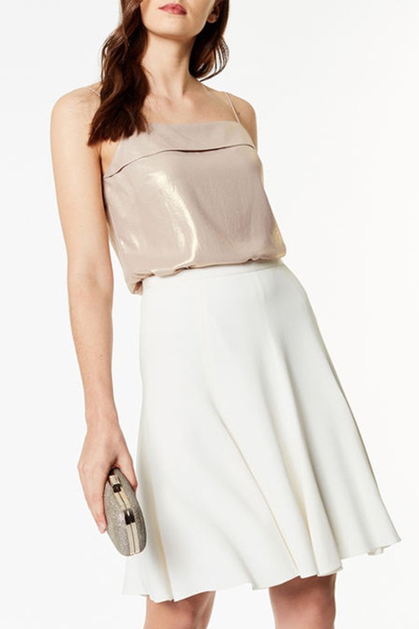 Metallic Cami Top In Pale Pink