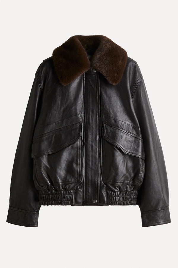 Oversized Leather Jacket from H&M
