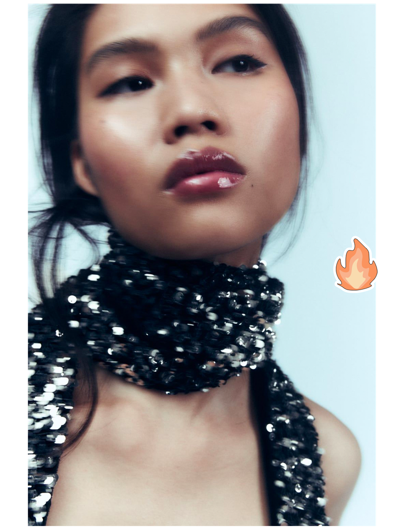 Sequined Velvet Scarf, £17.99 | Zara