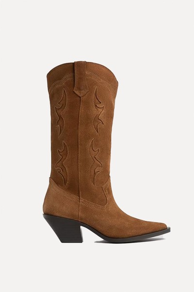 Leather Cowboy Boots from Stradivarius