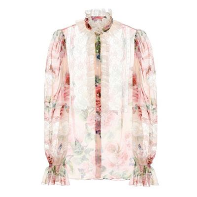 Floral-Print Silk-Blend Blouse  from Dolce & Gabbana 