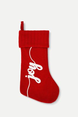 Joy Knitted Christmas Stocking 