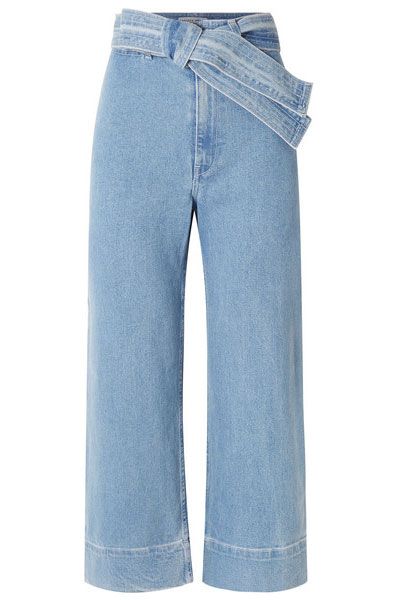 Merida Cropped Belted High-Rise Wide-Leg Jeans from Apiece Apart