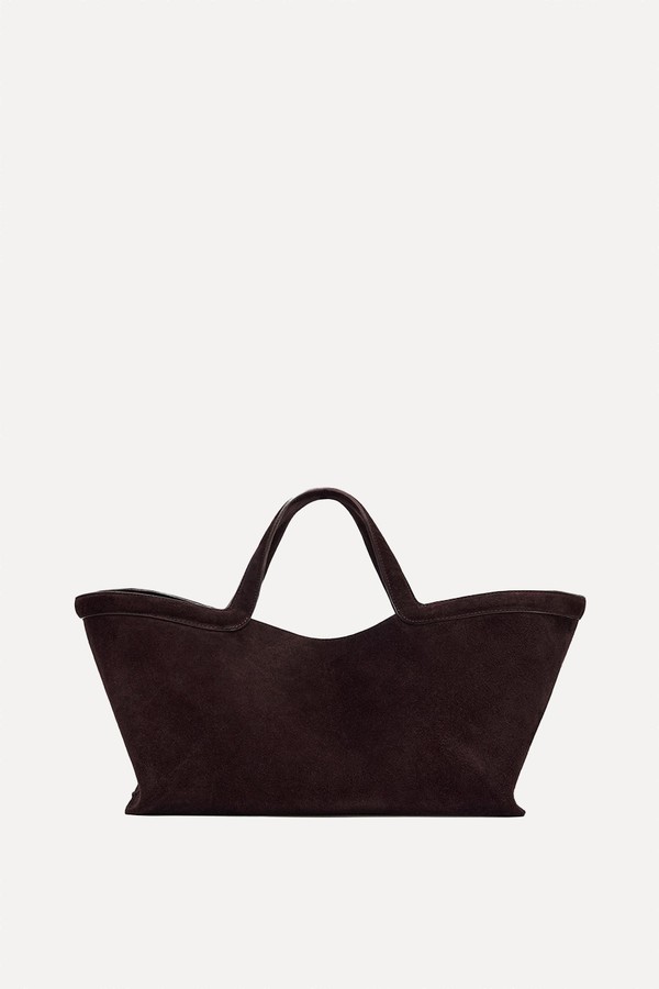 Elongated Suede Tote Bag