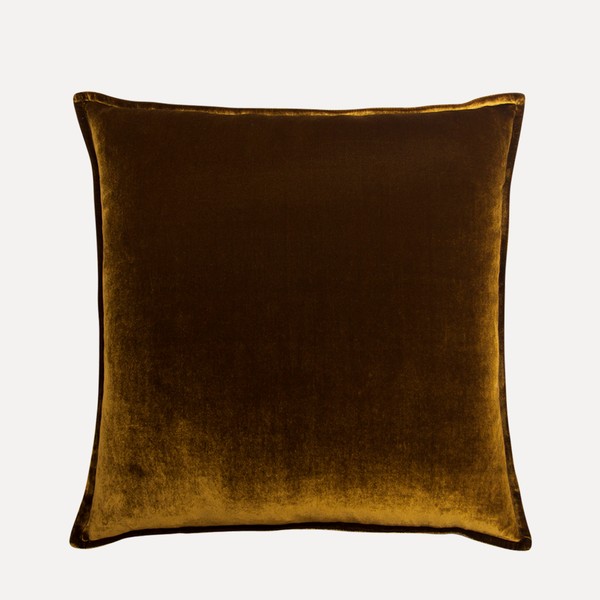 Silk Velvet & Linen Flange Cushion from De Le Cuona