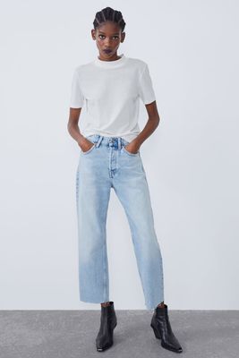 Hi-Rise Straight-Leg Jeans from Zara