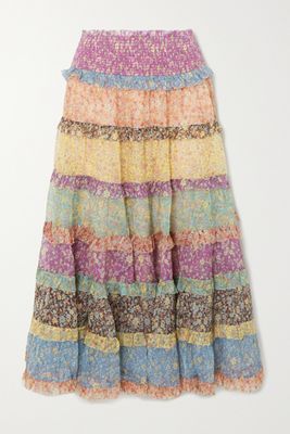 Carnaby Ruffled Floral-Print Silk-Chiffon Maxi Skirt from Zimmermann