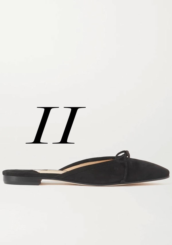 Ballerimu Bow-Detailed Suede Mules from Manolo Blahnik