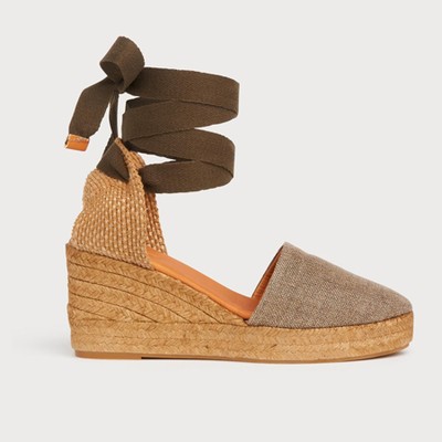 Sarah Bronze Canvas Wedge Espadrilles