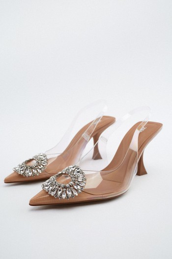 Embellished Vinyl Heeled Shoes