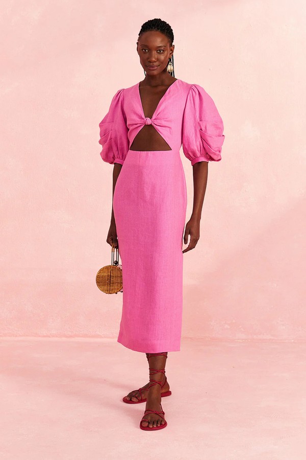 Cut Out Short Sleeve Midi Dress from FARM Rio