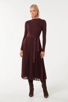 Penelope Mixed-Knit Dress
