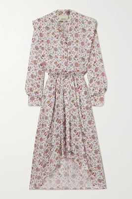 Lokeya Asymmetric Floral-Print Jacquard Dress from Isabel Marant