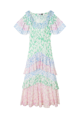 Benita Ruffled Cotton-Poplin Midi Dress from Rixo