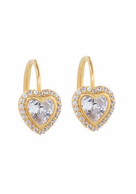 Heart Quartz & Gold-Plated Hoop Earrings from Theodora Warre