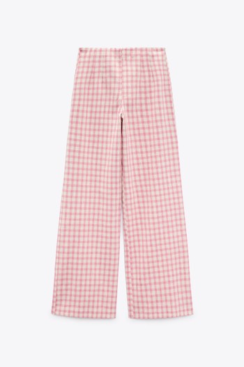 Gingham Check Full Length Trouser from Zara