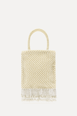 Mini Tote Bag With Faux Pearls    from Zara  