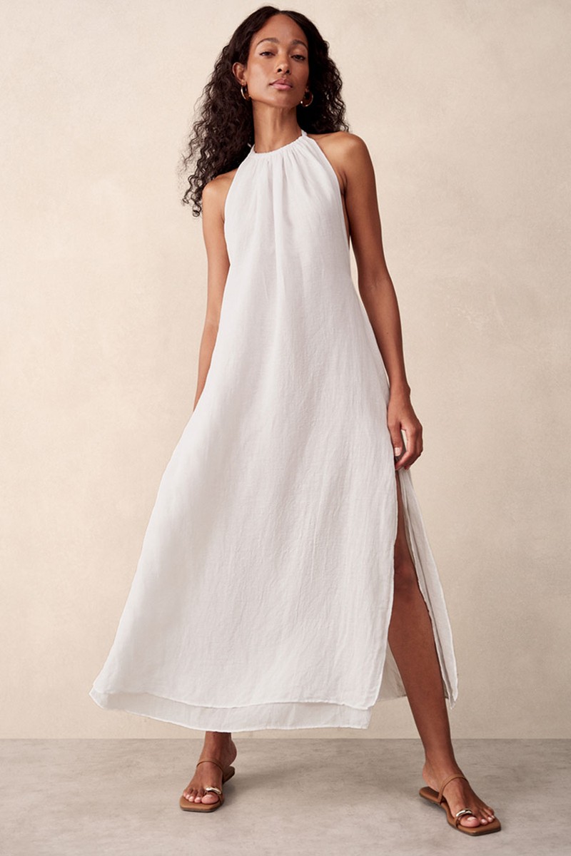 Linen Gauze Halter Neck Beach Dress from The White Company