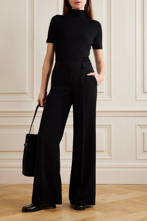 Leenda Ribbed Merino Wool Mock-Neck Sweater from Theory