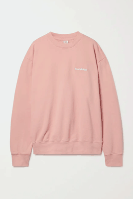 Embroidered Cotton Jersey Sweatshirt from Sporty & Rich