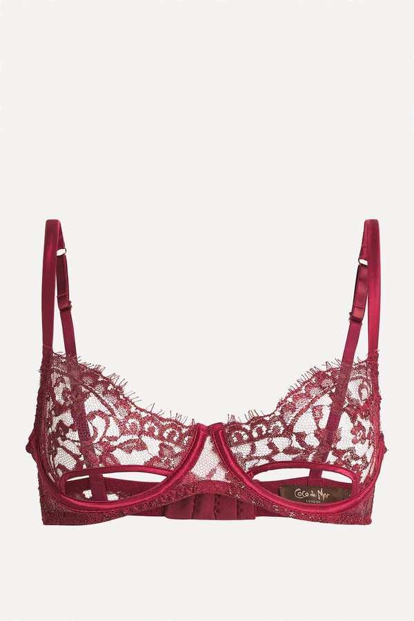  Lace-Silk Naraya Balcony Bra from  Coco De Mer