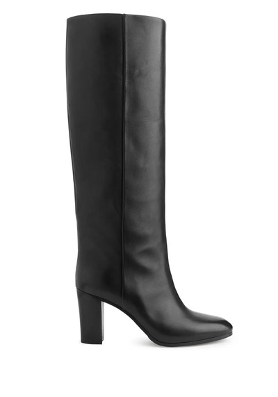 Wide-Shaft Leather Boots from Arket