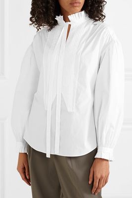 Pussy-Bow Cotton-Poplin Blouse from Burberry