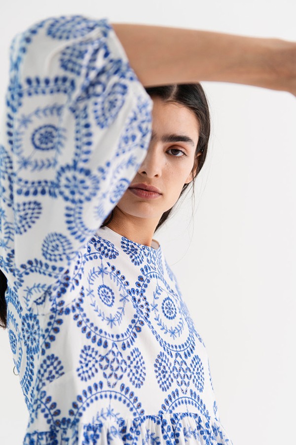 Vanessa Broderie Anglaise Loose Midi Dress from Borgo De Nor